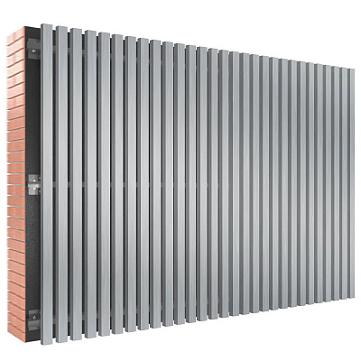 Декоративная рейка металлическая ZN Оцинкованная на фасаде в сборе