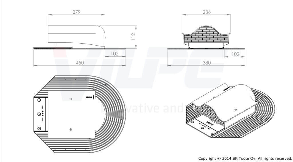 780132 Кровельный вентиль HUOPA -KTV (черный) чертеж