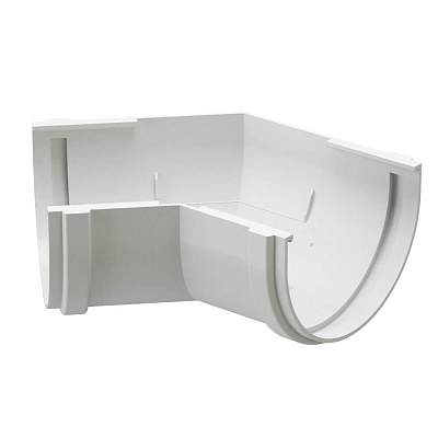 Угловой элемент 135 градусов водостока Дёке Premium RAL 9003 Белый Пломбир