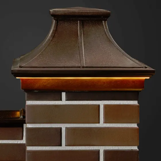 Колпаки Монблан Премиум Коричневые с подсветкой и парапеты