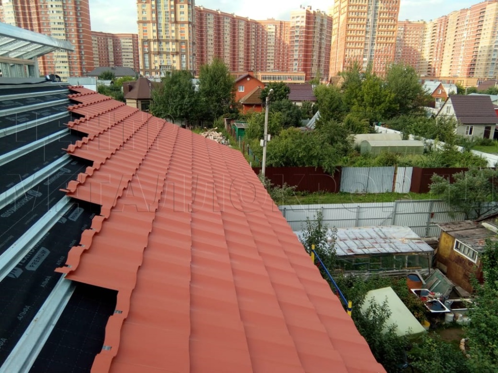Металлочерепица Геркулес 8004 терракотовый Стальной Бархат от Центра Металокровли в Кемерове