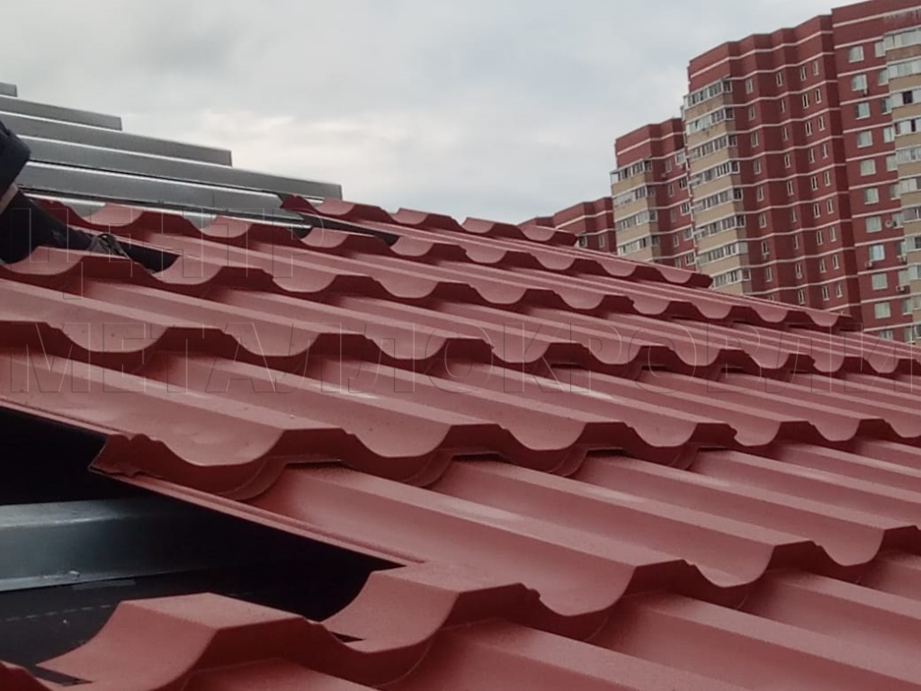 Металлочерепица Геркулес 8004 терракотовый Стальной Бархат от Центра Металлокровли в Кемерове