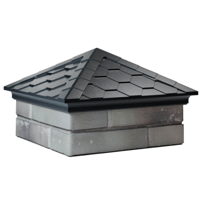 Колпак на столб забора EVEREST Черный 1,5х1,5 кирпича под черепицу фото 4