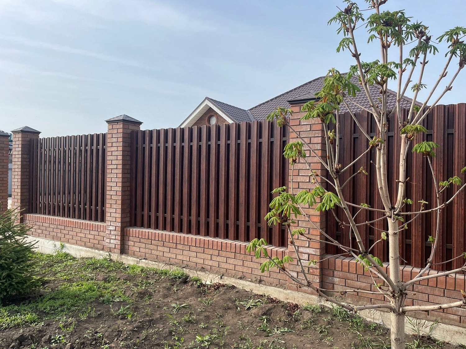 Евроштакетник широкий 32м Античный Дуб двусторонний SteelArt